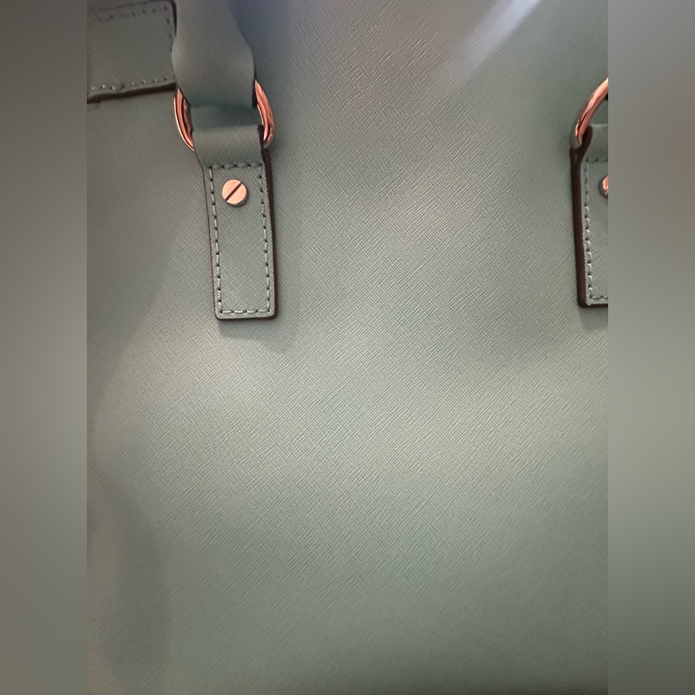 Authentic Michael Kors Aquamarine Large Hamilton Leather Satchel Tote! NWT - Picture 9 of 9